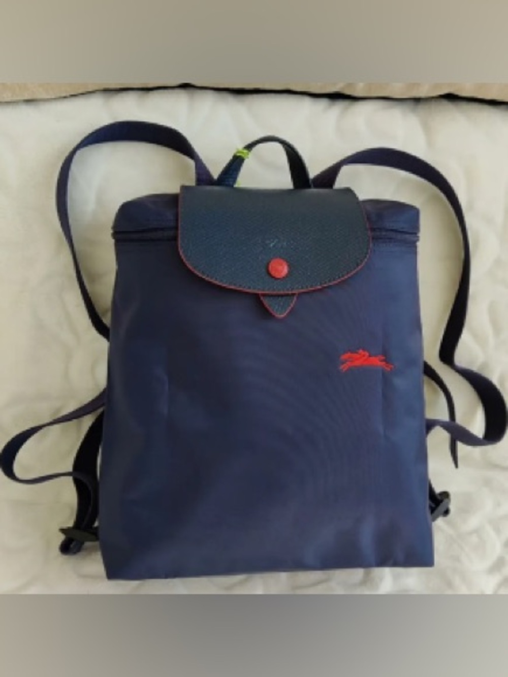 Classic Navy Backpack with Red Accent - Unbranded